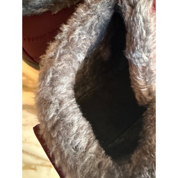 GO Cozy Maroon Quilted Slip-On Winter Booties With Faux Fur Lining Rubber Sole - Picture 6 of 6